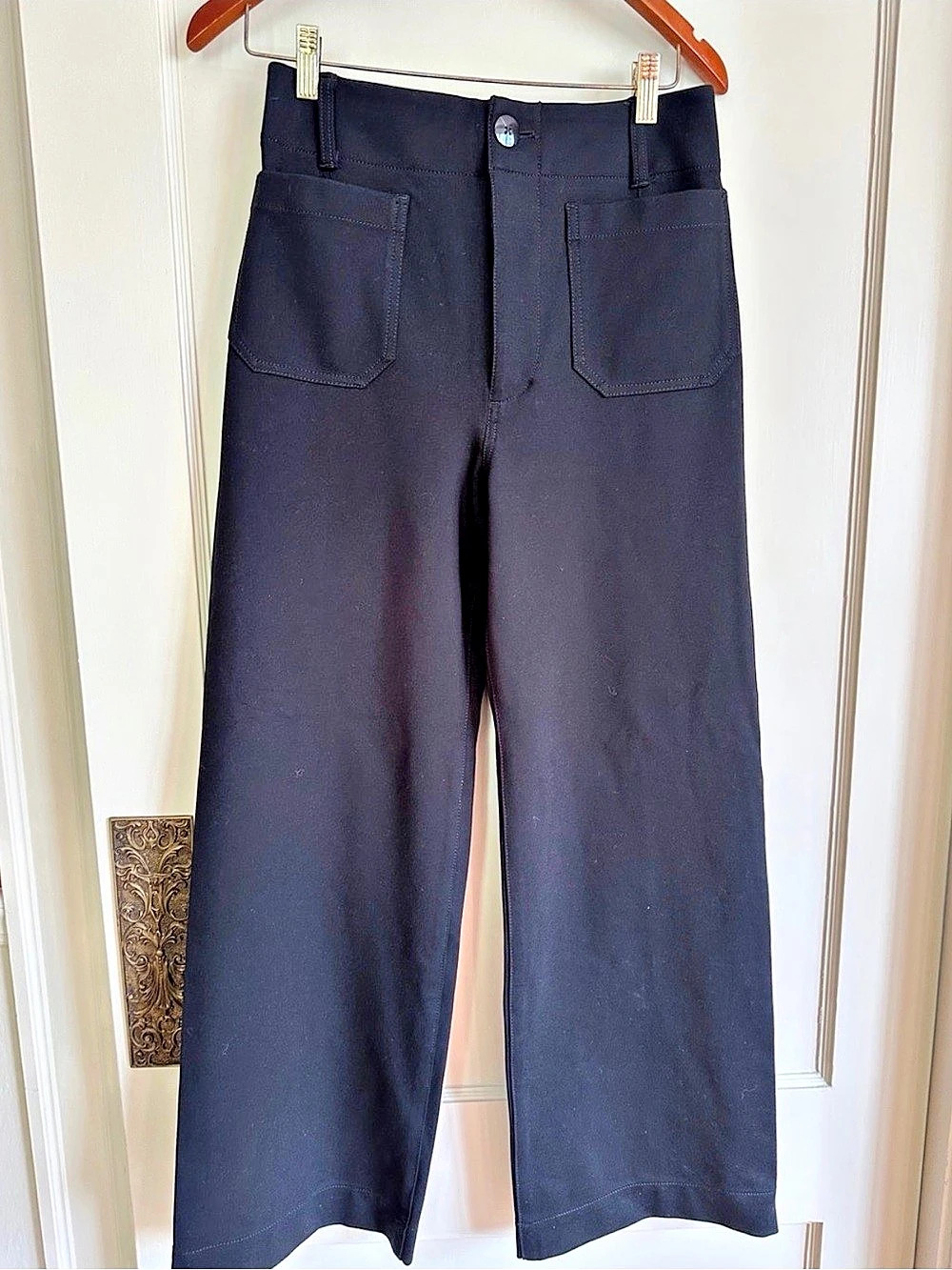 Maeve The Colette Wide Leg Pants in Black Waist 28T Like New